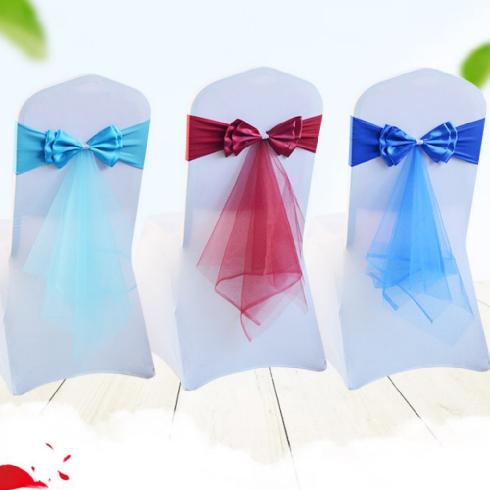 Chair Sash Organza - Lazos de organza personalizables con lazo