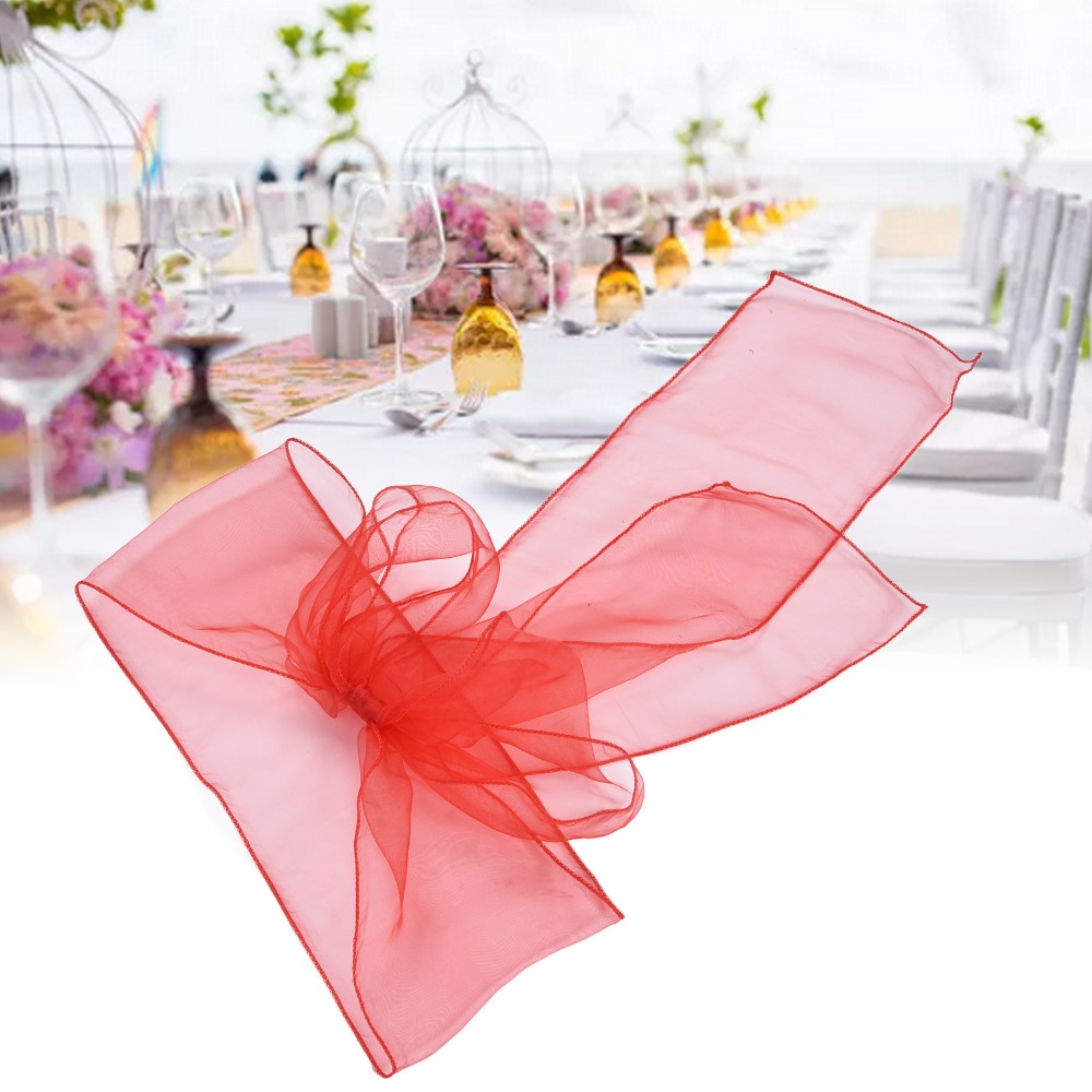 Chair Sash Organza - 10 piezas de organza azul, roja,