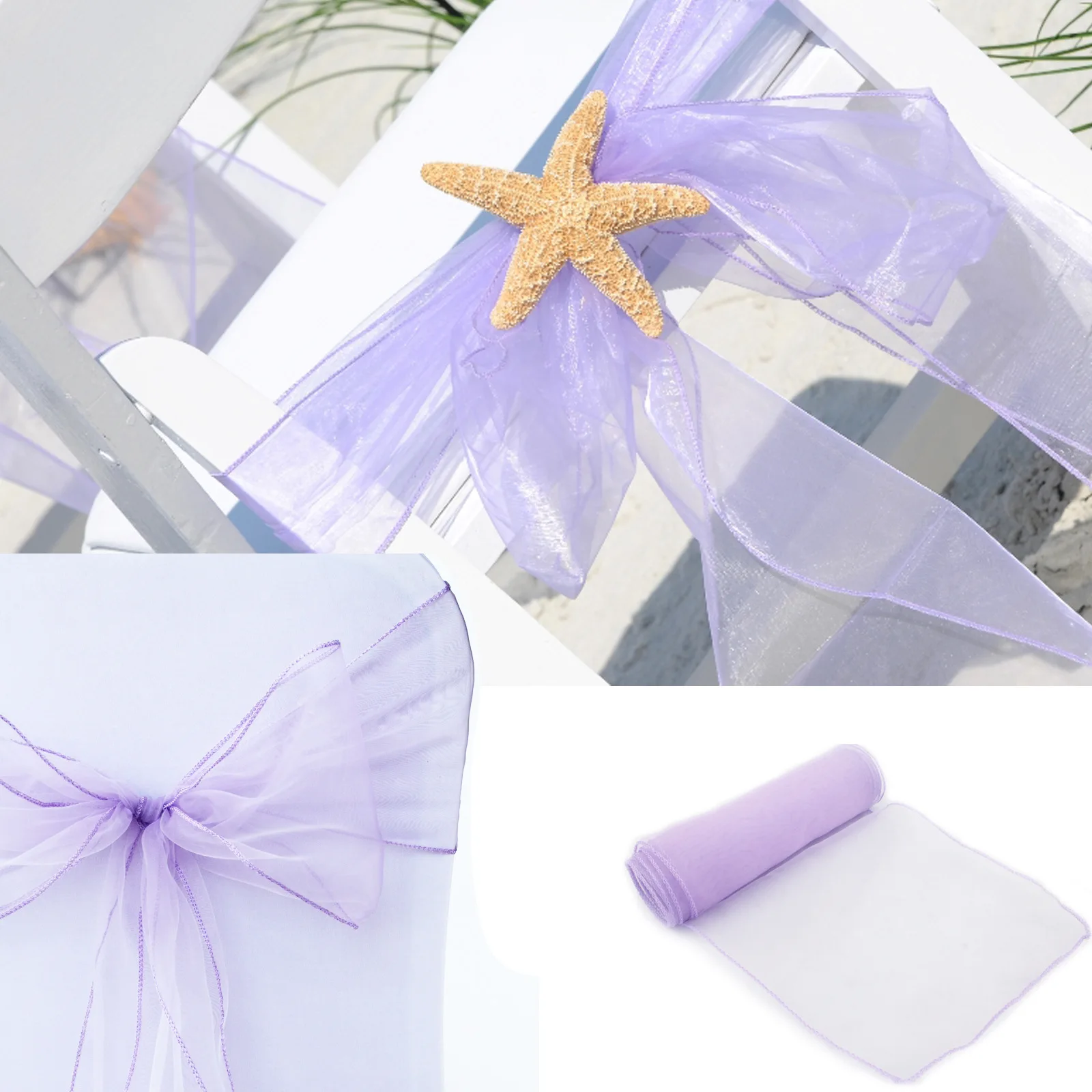 10/50/100 Uds 17x275cm Organza - Chair Sash Organza reseña y precio