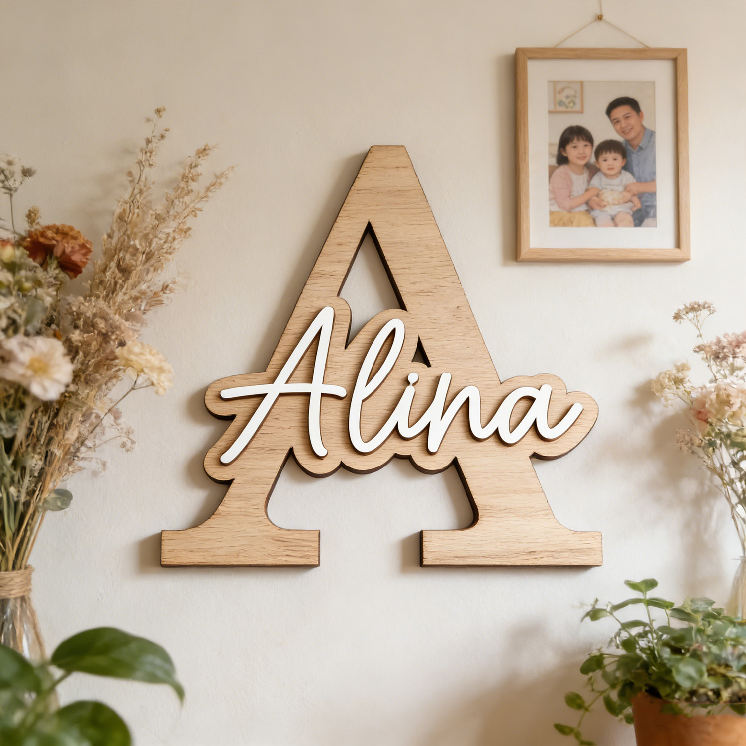 1 placa de madera con letras d - Wedding Souvenir reseña y precio