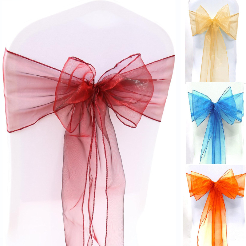 10/50/100 Uds. Decoración de s - Chair Sash Organza reseña y precio