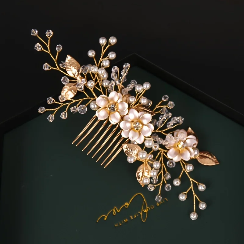 Peine de flores de Color dorad - Wedding Supply Store reseña y precio