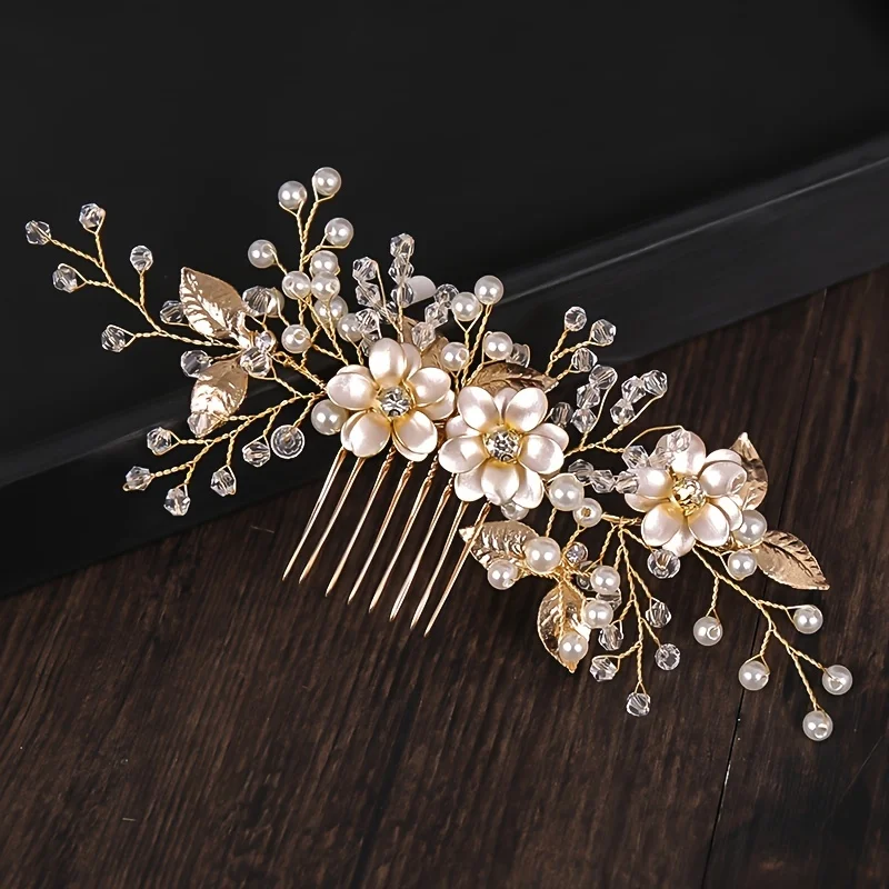 Peine de flores de Color dorad - Wedding Supply Store reseña y precio