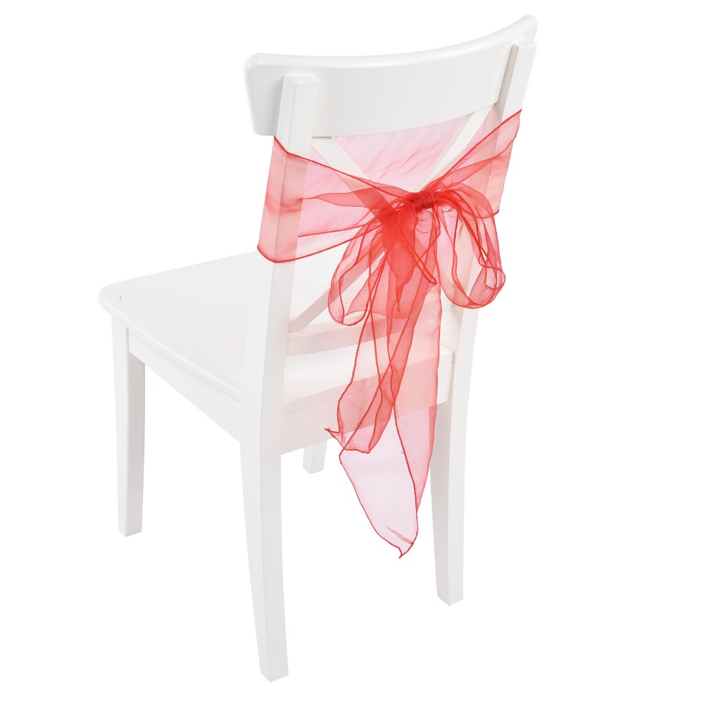 10 piezas de organza azul, roj - Chair Sash Organza reseña y precio