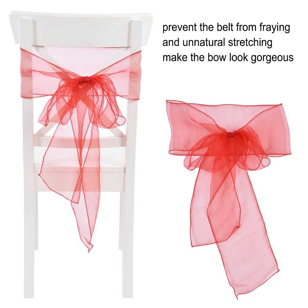 10 piezas de organza azul, roj - Chair Sash Organza reseña y precio